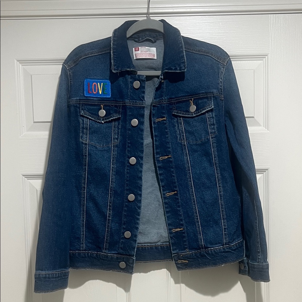 Unisex Denim Jacket with Love Patch